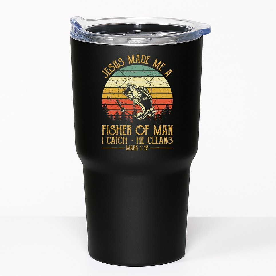 Jesus Made Me A Fisher Of Man Christian Fishing Fisherman Tumbler