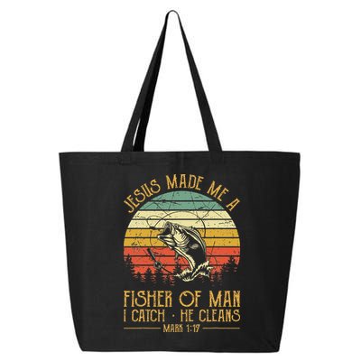 Jesus Made Me A Fisher Of Man Christian Fishing Fisherman 25L Jumbo Tote