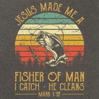 Jesus Made Me A Fisher Of Man Christian Fishing Fisherman Cotton Canvas Backpack