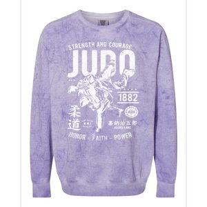 Judo Mma Martial Arts Strength Courage Honor Faith Power Funny Gift Colorblast Crewneck Sweatshirt