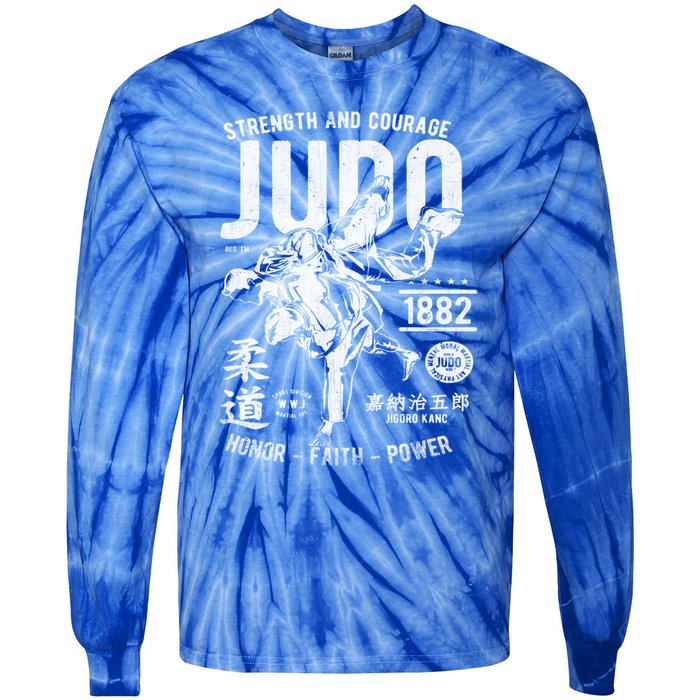 Judo Mma Martial Arts Strength Courage Honor Faith Power Funny Gift Tie-Dye Long Sleeve Shirt