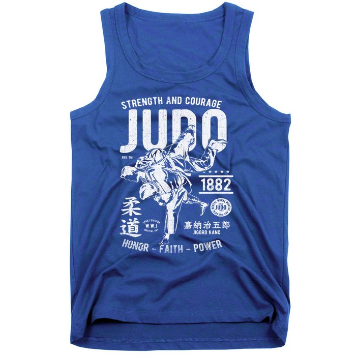 Judo Mma Martial Arts Strength Courage Honor Faith Power Funny Gift Tank Top