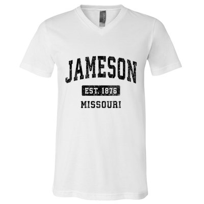 Jameson Missouri Mo Vintage Established Athletic Sports Design V-Neck T-Shirt
