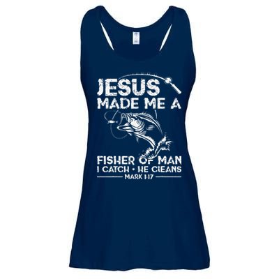 Jesus Made Me A Fisher Of Man Fishing Fisherman Christian Ladies Essential Flowy Tank