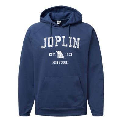 Joplin Missouri Mo Vintage Established Athletic Sports Design Performance Fleece Hoodie