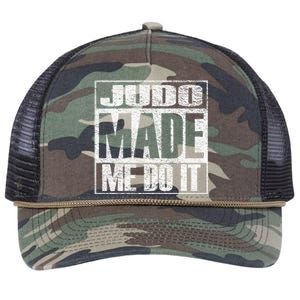 Judo Made Me Do It Funny Mixed Martial Arts Gift Retro Rope Trucker Hat Cap