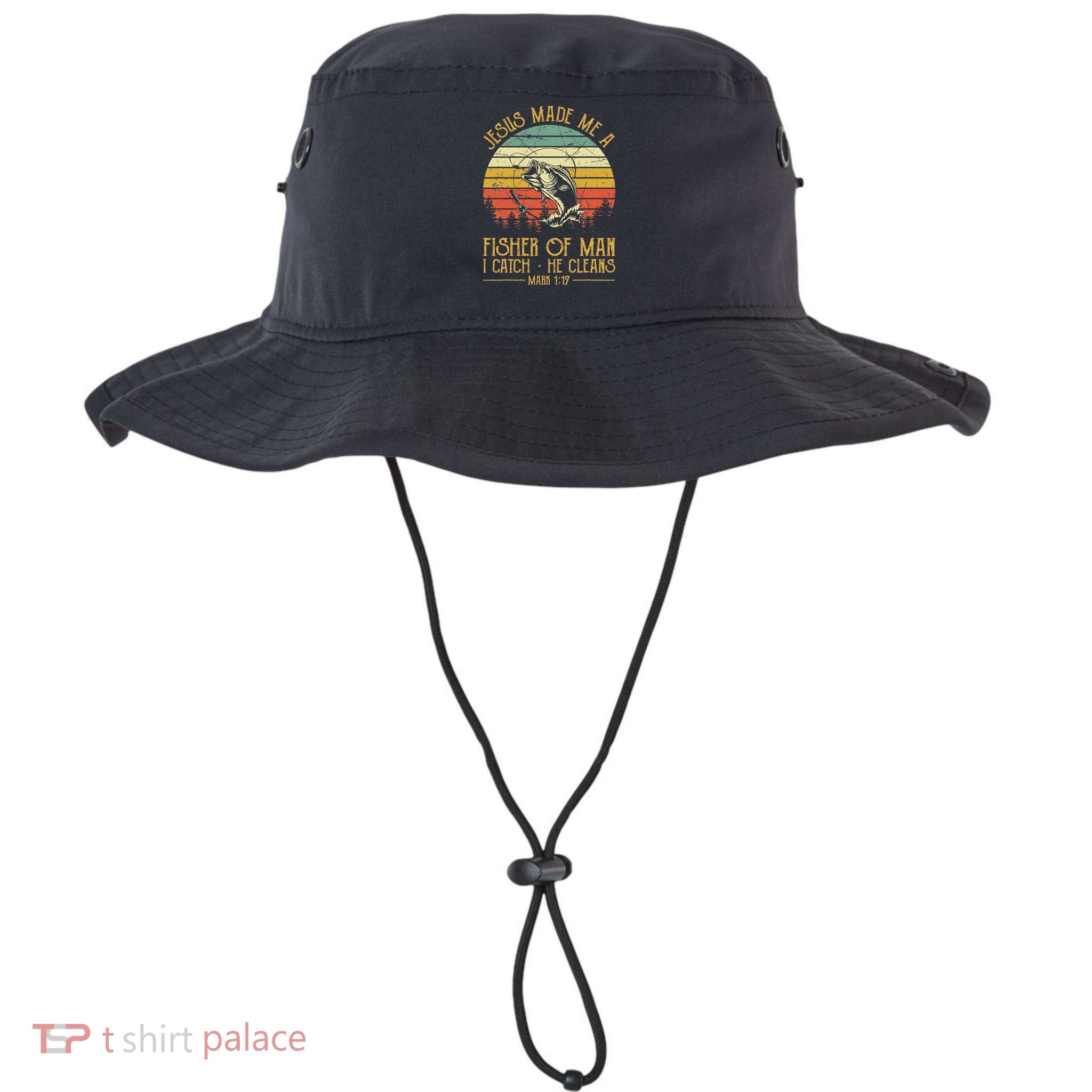 Jesus Made Me A Fisher Of Man Christian Fishing Fisherman Bucket Hat