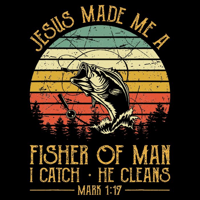 Jesus Made Me A Fisher Of Man Christian Fishing Fisherman Bucket Hat