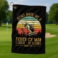 Jesus Made Me A Fisher Of Man Christian Fishing Fisherman Golf Towel