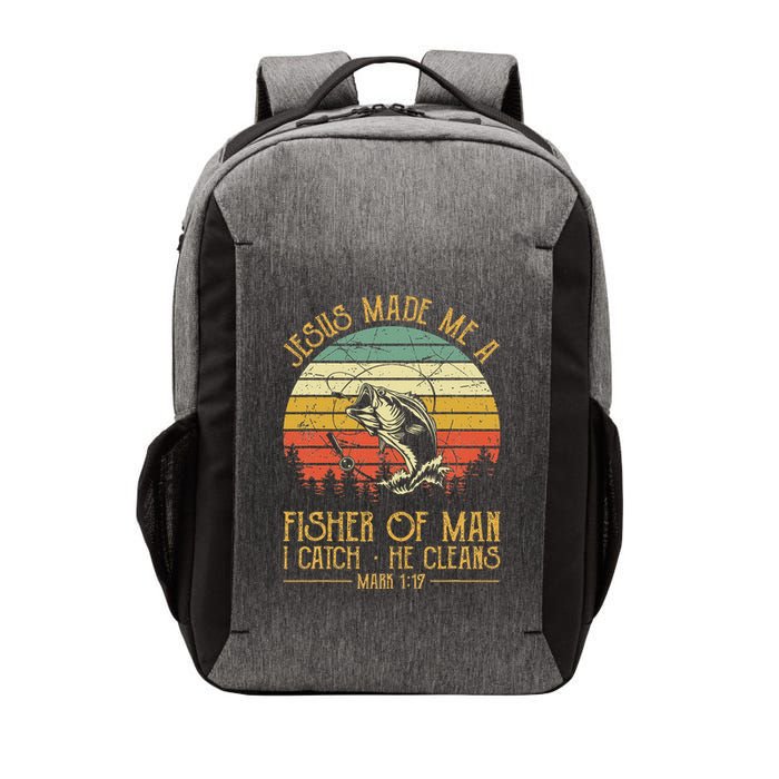 Jesus Made Me A Fisher Of Man Christian Fishing Fisherman Vector Backpack