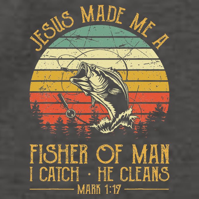 Jesus Made Me A Fisher Of Man Christian Fishing Fisherman Vector Backpack