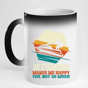 Jetskiing Makes Me Happy Jet Skiing Jetski Lovers Funny Gift 11oz Black Color Changing Mug