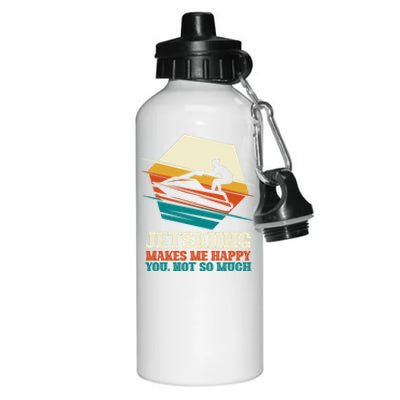 Jetskiing Makes Me Happy Jet Skiing Jetski Lovers Funny Gift Aluminum Water Bottle