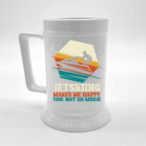 Jetskiing Makes Me Happy Jet Skiing Jetski Lovers Funny Gift Beer Stein