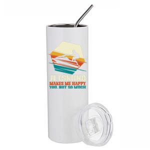 Jetskiing Makes Me Happy Jet Skiing Jetski Lovers Funny Gift Stainless Steel Tumbler