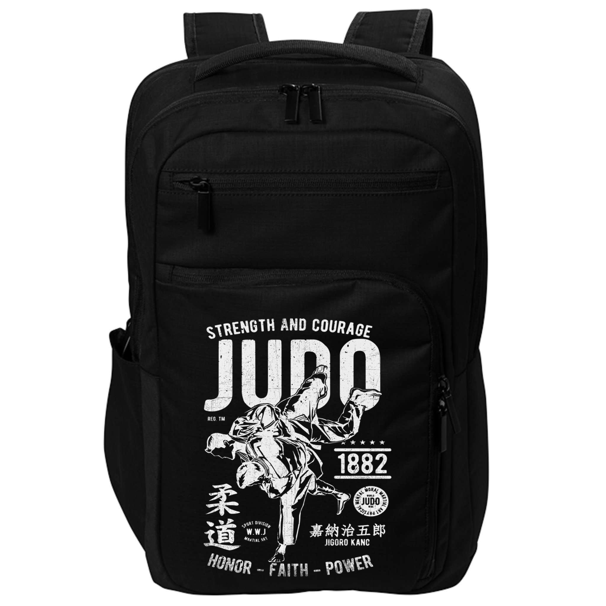Judo Mma Martial Arts Strength Courage Honor Faith Power Meaningful Gift Impact Tech Backpack