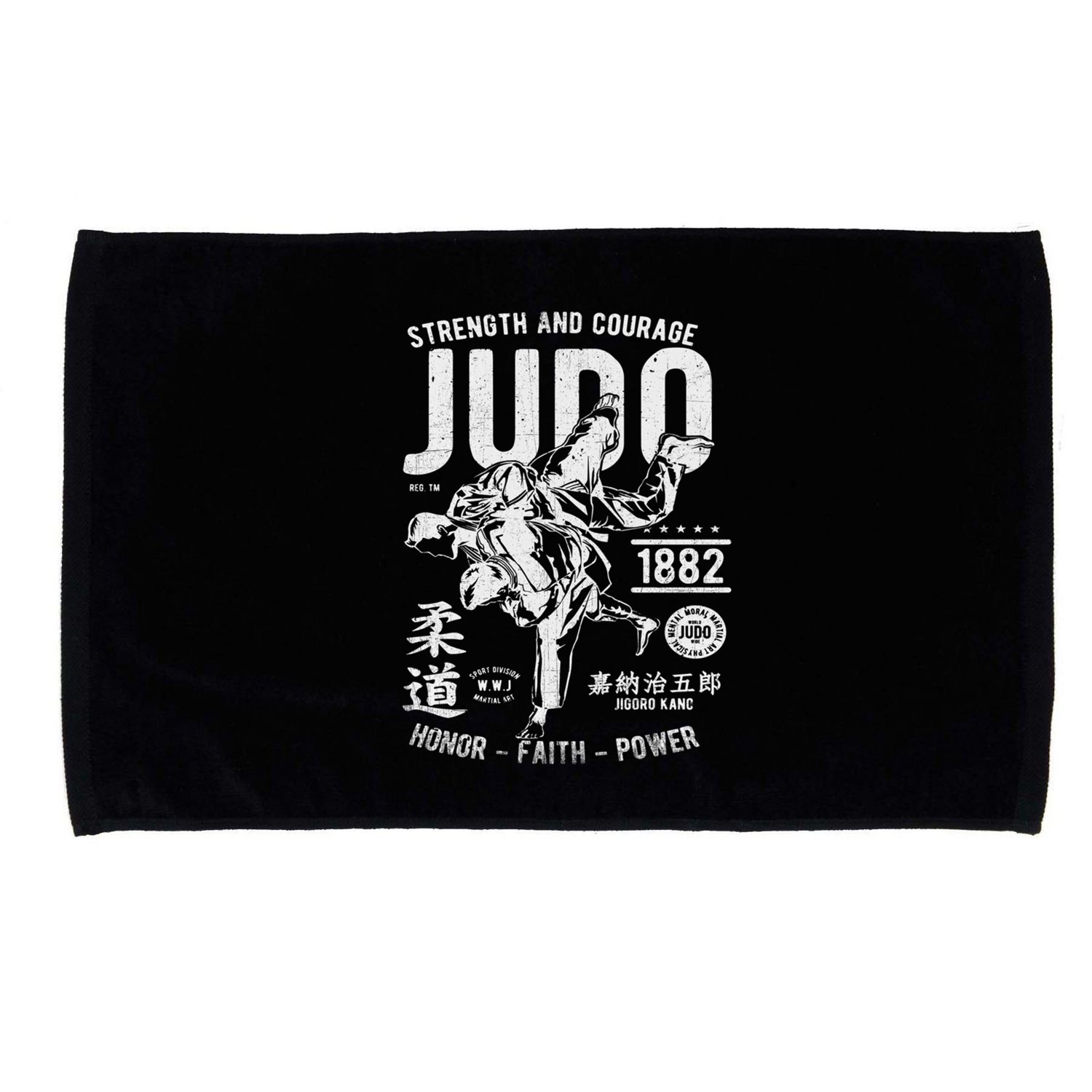 Judo Mma Martial Arts Strength Courage Honor Faith Power Meaningful Gift Microfiber Hand Towel