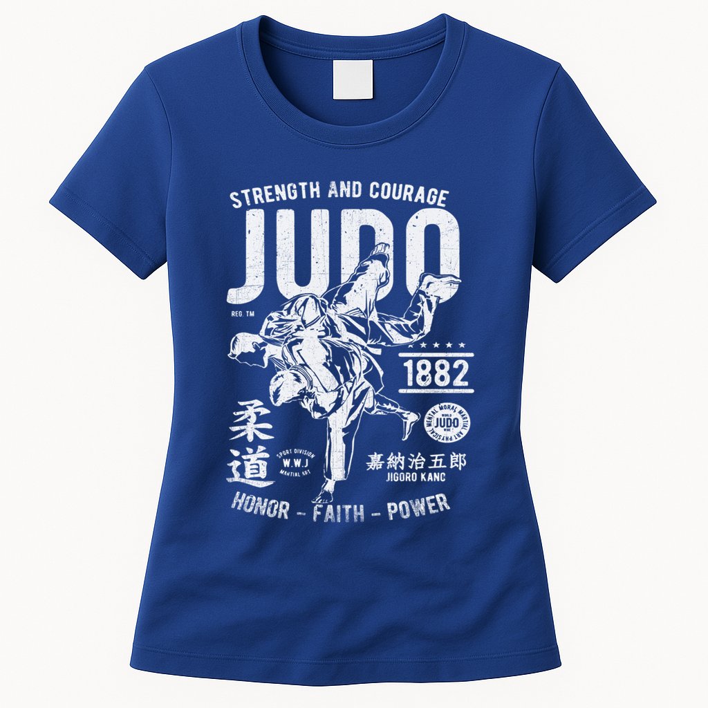 Judo Mma Martial Arts Strength Courage Honor Faith Power Meaningful Gift Womens T-Shirt