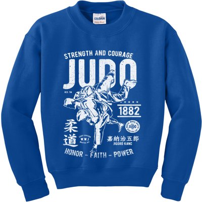 Judo Mma Martial Arts Strength Courage Honor Faith Power Meaningful Gift Kids Sweatshirt