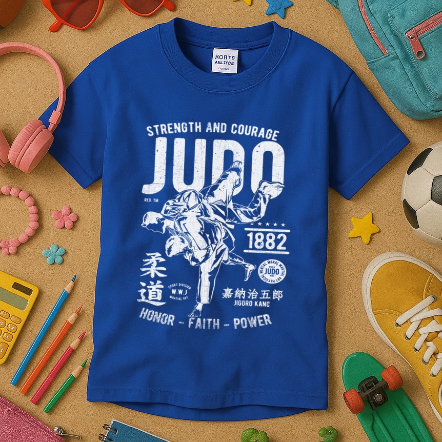 Judo Mma Martial Arts Strength Courage Honor Faith Power Meaningful Gift Kids T-Shirt