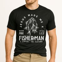 Jesus Made Me A Fisher Of Man Christian Fishing Fisherman Cooling Performance Crew T-Shirt