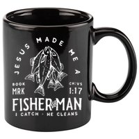 Jesus Made Me A Fisher Of Man Christian Fishing Fisherman 11oz C Handle Ceramic Mug