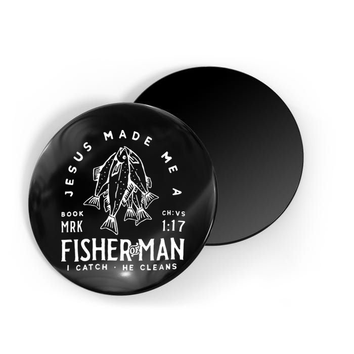 Jesus Made Me A Fisher Of Man Christian Fishing Fisherman Magnet