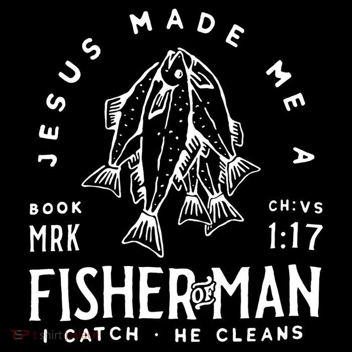 Jesus Made Me A Fisher Of Man Christian Fishing Fisherman Premium T-Shirt
