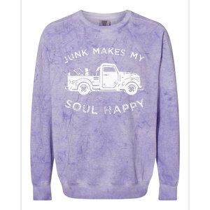 Junk Makes My Soul Happy For Junkin Trucker Colorblast Crewneck Sweatshirt