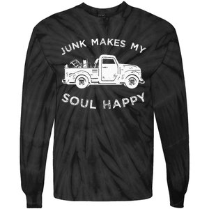 Junk Makes My Soul Happy For Junkin Trucker Tie-Dye Long Sleeve Shirt