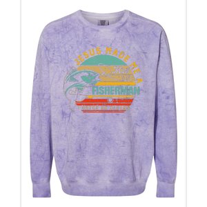 Jesus Made Me A Fisher Of Man Christian Colorblast Crewneck Sweatshirt