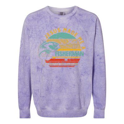 Jesus Made Me A Fisher Of Man Christian Colorblast Crewneck Sweatshirt