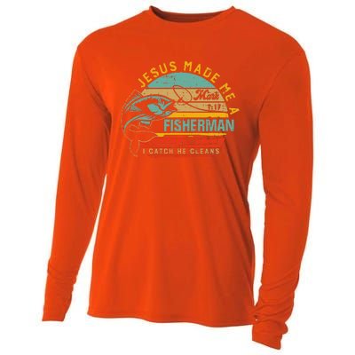 Jesus Made Me A Fisher Of Man Christian Cooling Performance Long Sleeve Crew