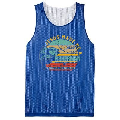 Jesus Made Me A Fisher Of Man Christian Mesh Reversible Basketball Jersey Tank