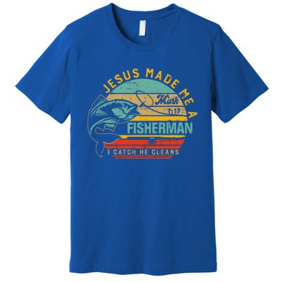 Jesus Made Me A Fisher Of Man Christian Premium T-Shirt