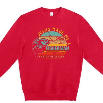 Jesus Made Me A Fisher Of Man Christian Premium Crewneck Sweatshirt