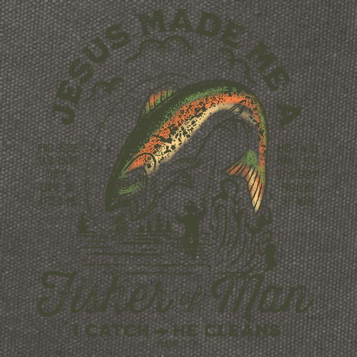 Jesus Made Me A Fisher Of Man I Catch He Cleans Cotton Canvas Backpack