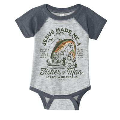 Jesus Made Me A Fisher Of Man I Catch He Cleans Infant Baby Jersey Bodysuit