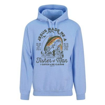 Jesus Made Me A Fisher Of Man I Catch He Cleans Unisex Surf Hoodie