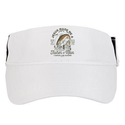 Jesus Made Me A Fisher Of Man I Catch He Cleans Adult Drive Performance Visor