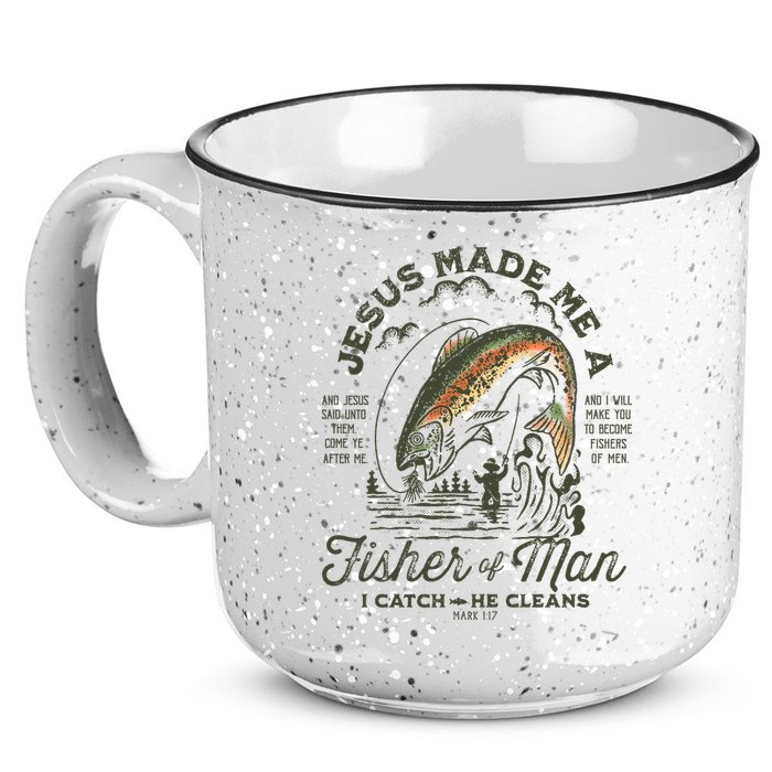 Jesus Made Me A Fisher Of Man I Catch He Cleans 15oz Campfire Ceramic Mug