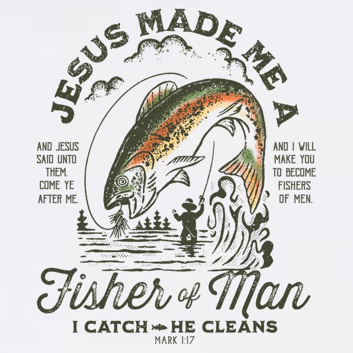 Jesus Made Me A Fisher Of Man I Catch He Cleans Flatbill Hat