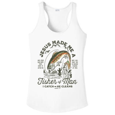 Jesus Made Me A Fisher Of Man I Catch He Cleans Ladies PosiCharge Competitor Racerback Tank