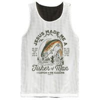 Jesus Made Me A Fisher Of Man I Catch He Cleans Mesh Reversible Basketball Jersey Tank