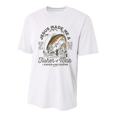 Jesus Made Me A Fisher Of Man I Catch He Cleans Youth Performance Sprint T-Shirt