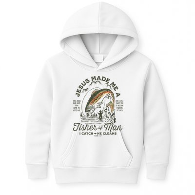 Jesus Made Me A Fisher Of Man I Catch He Cleans Kids Hoodie