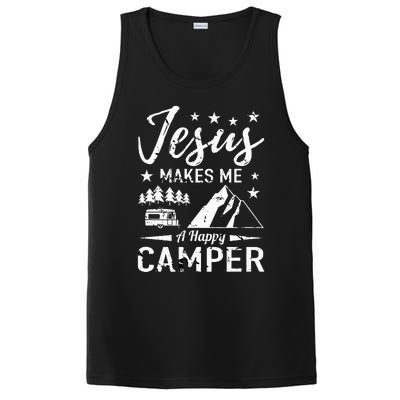 Jesus Makes Me A Happy Camper Camping Rv Christian Religious PosiCharge Competitor Tank