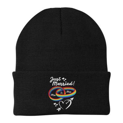Just Married Mrs & Mrs Gay Lesbian Wedding Engagement Lgbtq Beanie