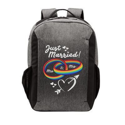 Just Married Mrs & Mrs Gay Lesbian Wedding Engagement Lgbtq Vector Backpack