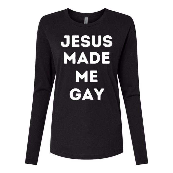 Jesus Made Me Gay Womens Cotton Relaxed Long Sleeve T-Shirt